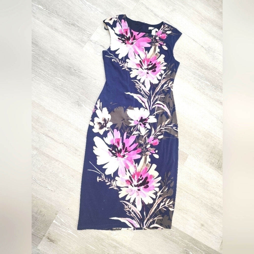 STRETCHY NO WRINKLE Floral London times dress sz 10